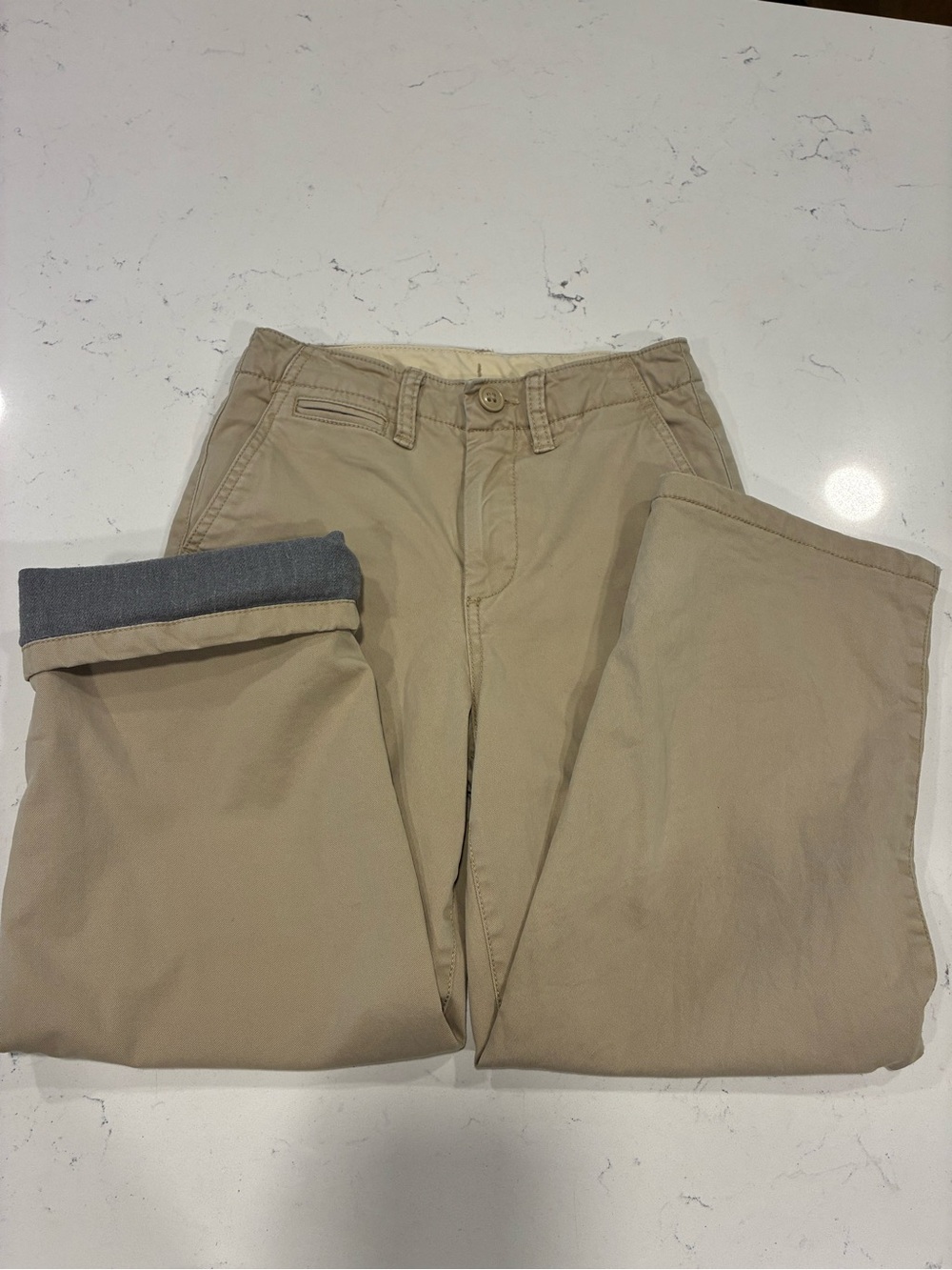Kids Khaki Lined Chino Pants - Classic Beige